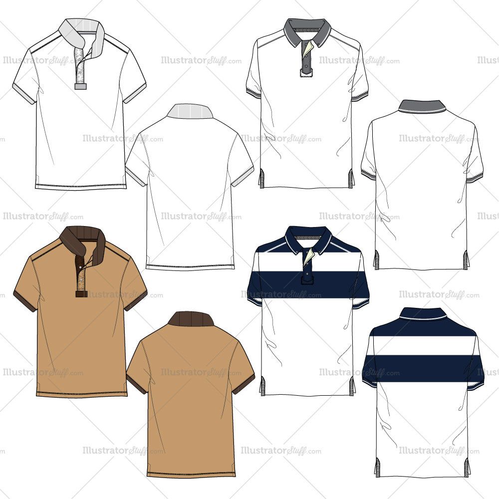 1000x1000 Men's Polo Shirt Fashion Flat Templates Fashion Flats, Polo