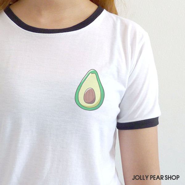 600x600 Avocado Shirt Cute Tumblr Tshirt Drawing Pocket Tee Funny Gift