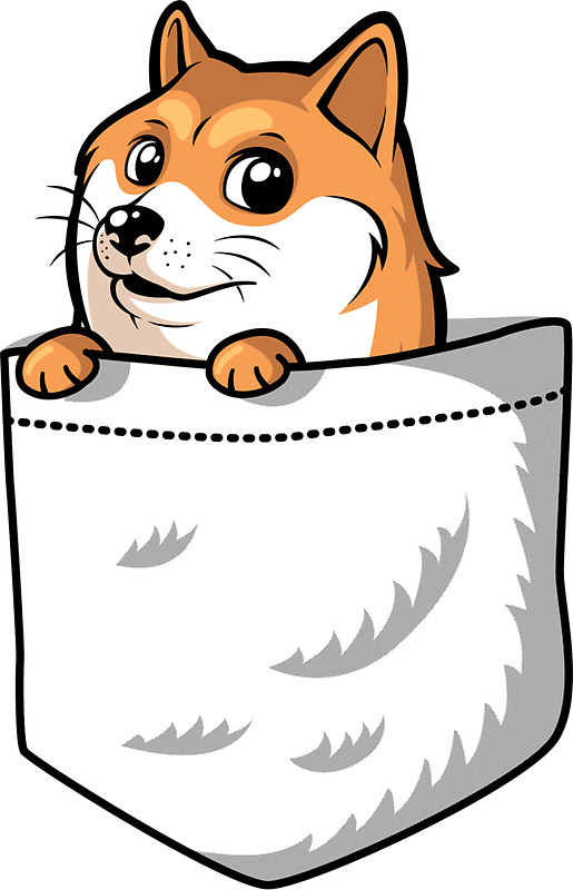 515x800 Doge Pocket (Pocket Doge T Shirt) Stickers By Tabner Redbubble