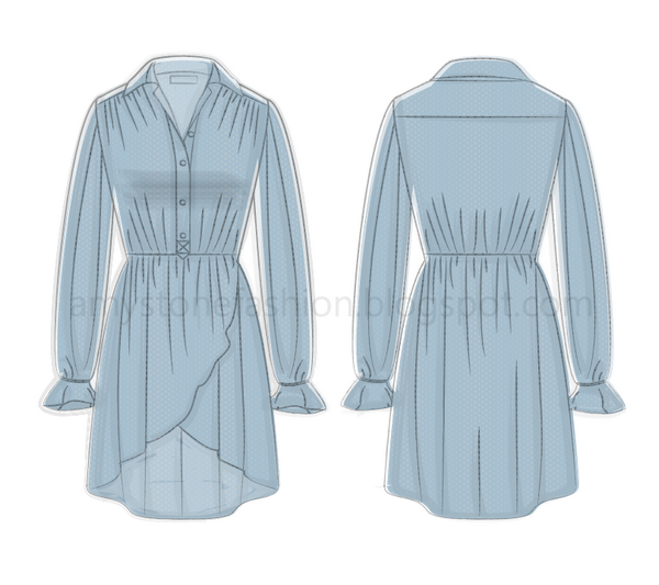 600x533 Amy Stone Fashion Flat Sketches Fashion Technical Drawing Wrap