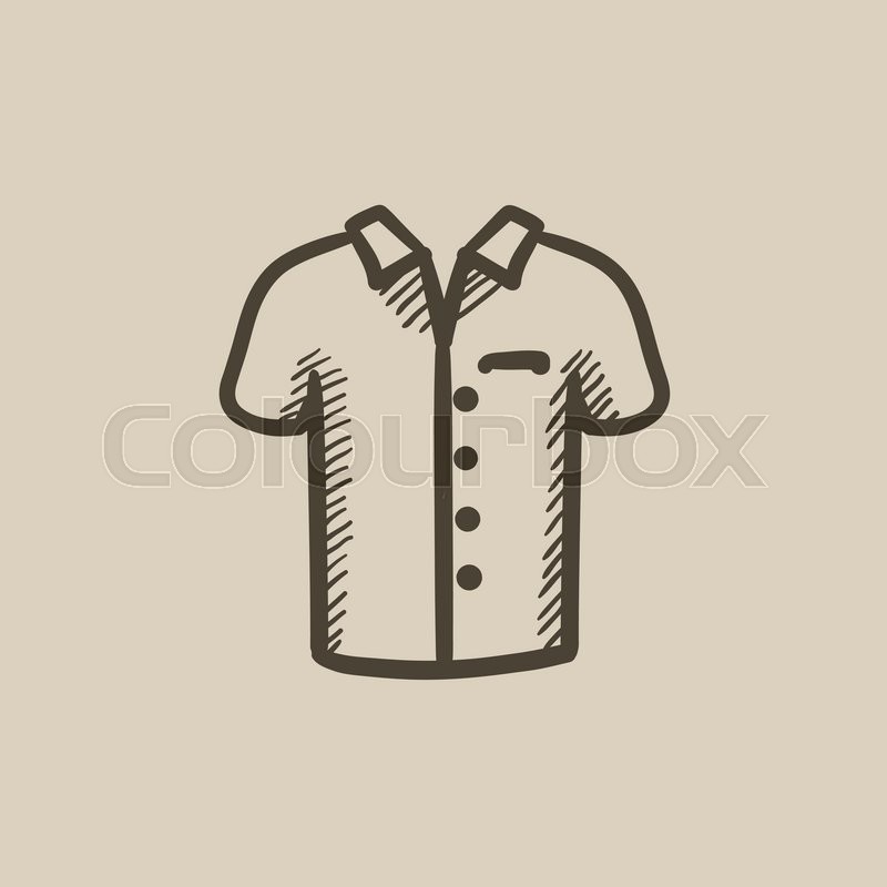 800x800 Polo Shirt Vector Sketch Icon Isolated On Background. Hand Drawn