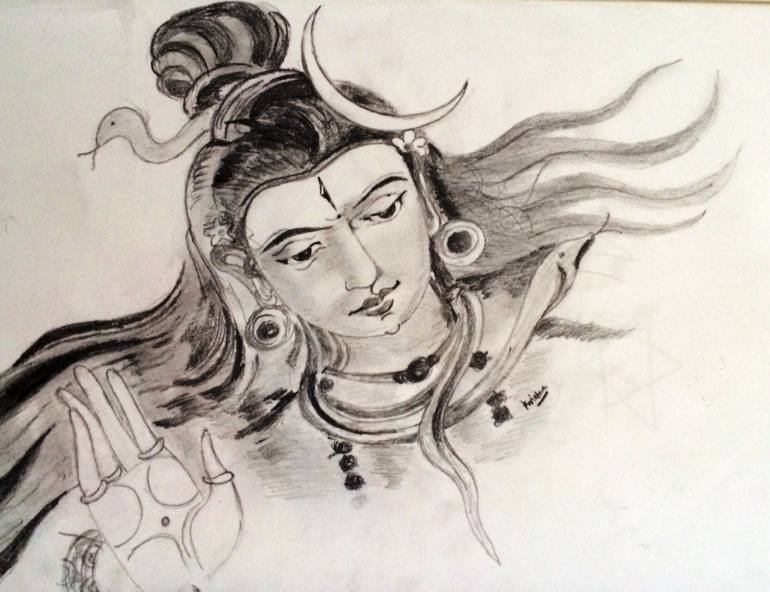 770x592 Saatchi Art Shiva Drawing By Swaminathan Vadivelu