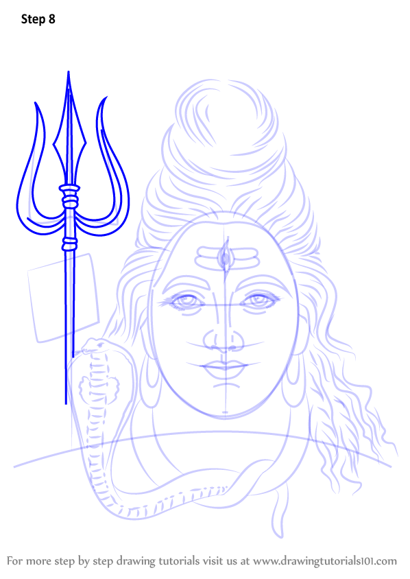 598x844 Learn How To Draw Lord Shiva Face (Hinduism) Step By Step