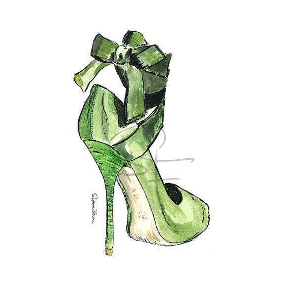 570x570 Watercolor Shoe Print