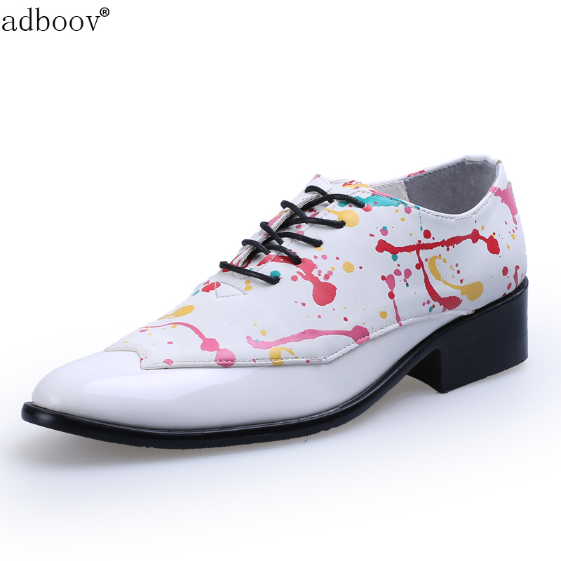 800x800 Fashionable Mens Party Leather Shoes Graffiti Model Coloured