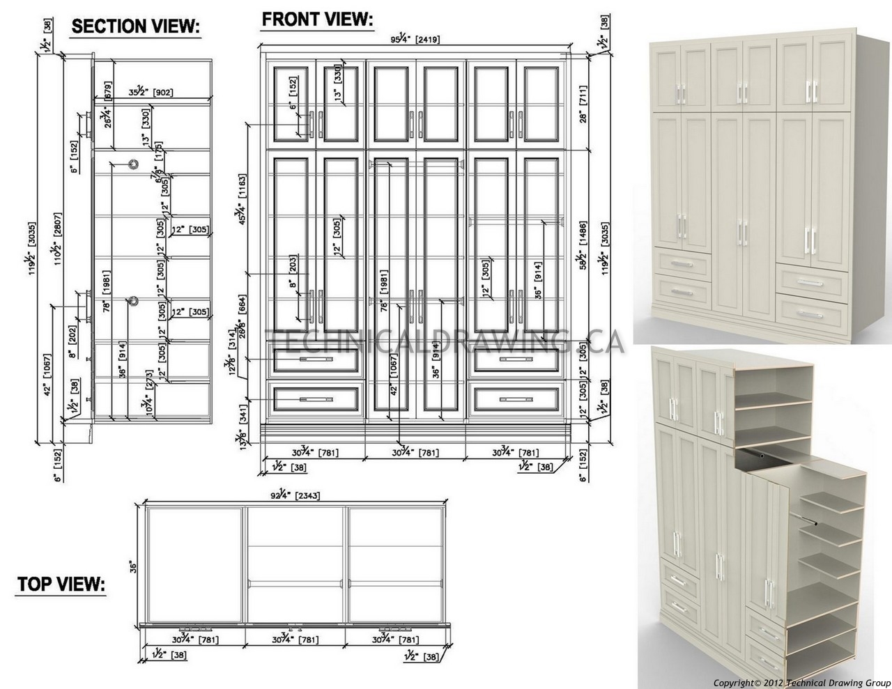1280x989 Millwork Shop Drawings Gta