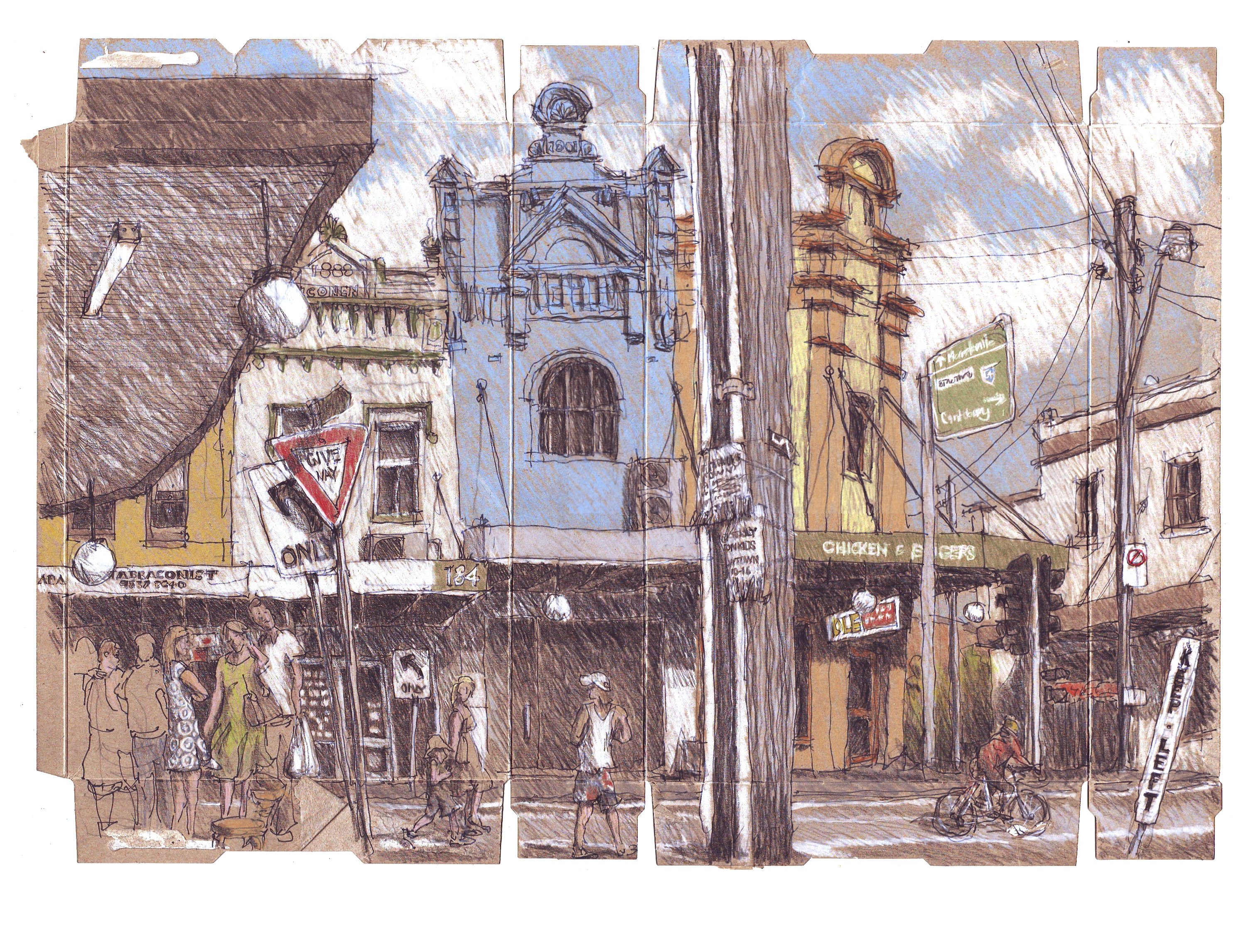 3028x2290 Wallpaper Drawing, Painting, London, Street, Lines, Australia