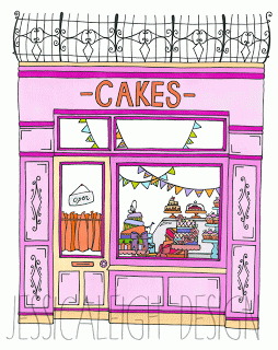 254x320 Wow! Super Love This Cake Shop Drawing Cakeshop