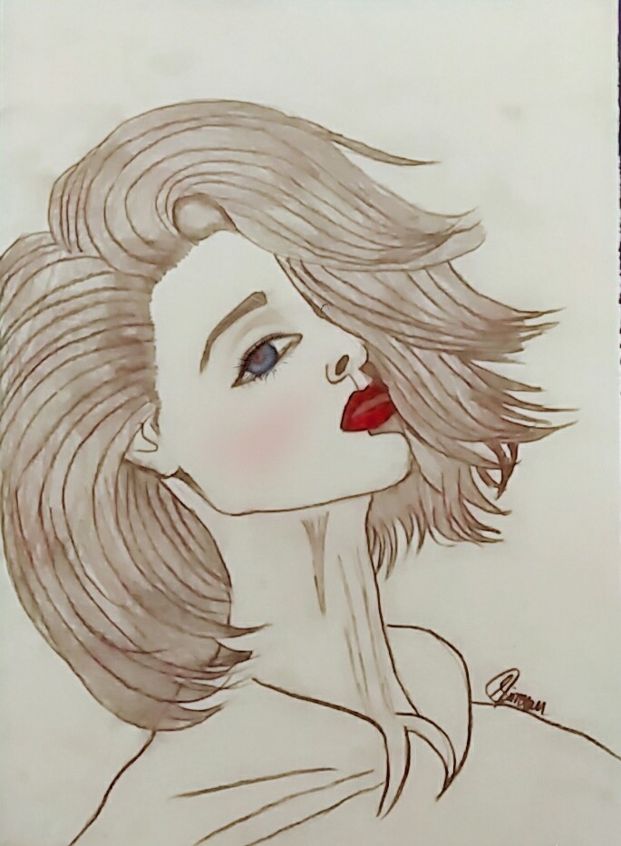 685x933 Japanese Fashion Girl Face Short Hair Drawing Drawing Skill
