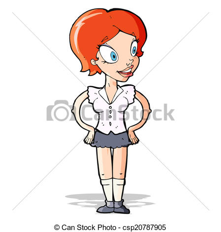 449x470 Cartoon Happy Woman In Short Skirt Vector Clipart