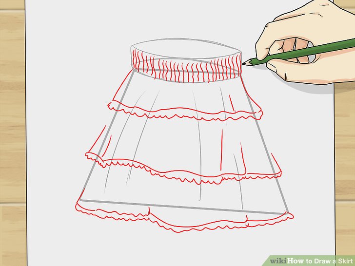 728x546 How To Draw A Skirt 6 Steps (With Pictures)