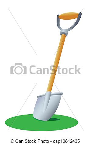 299x470 Illustration Of A Shovel Stuck In The Grass Vectors