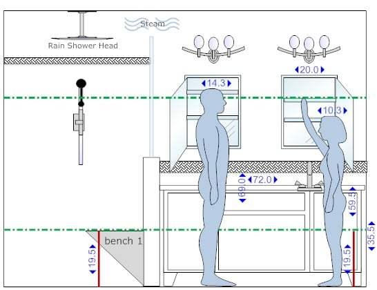 546x420 Rain Shower Head Height