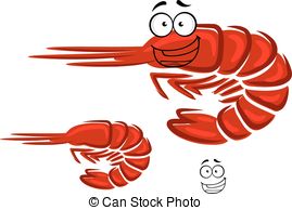 269x194 Shrimp Cartoon Character Isolated Vector Clip Art