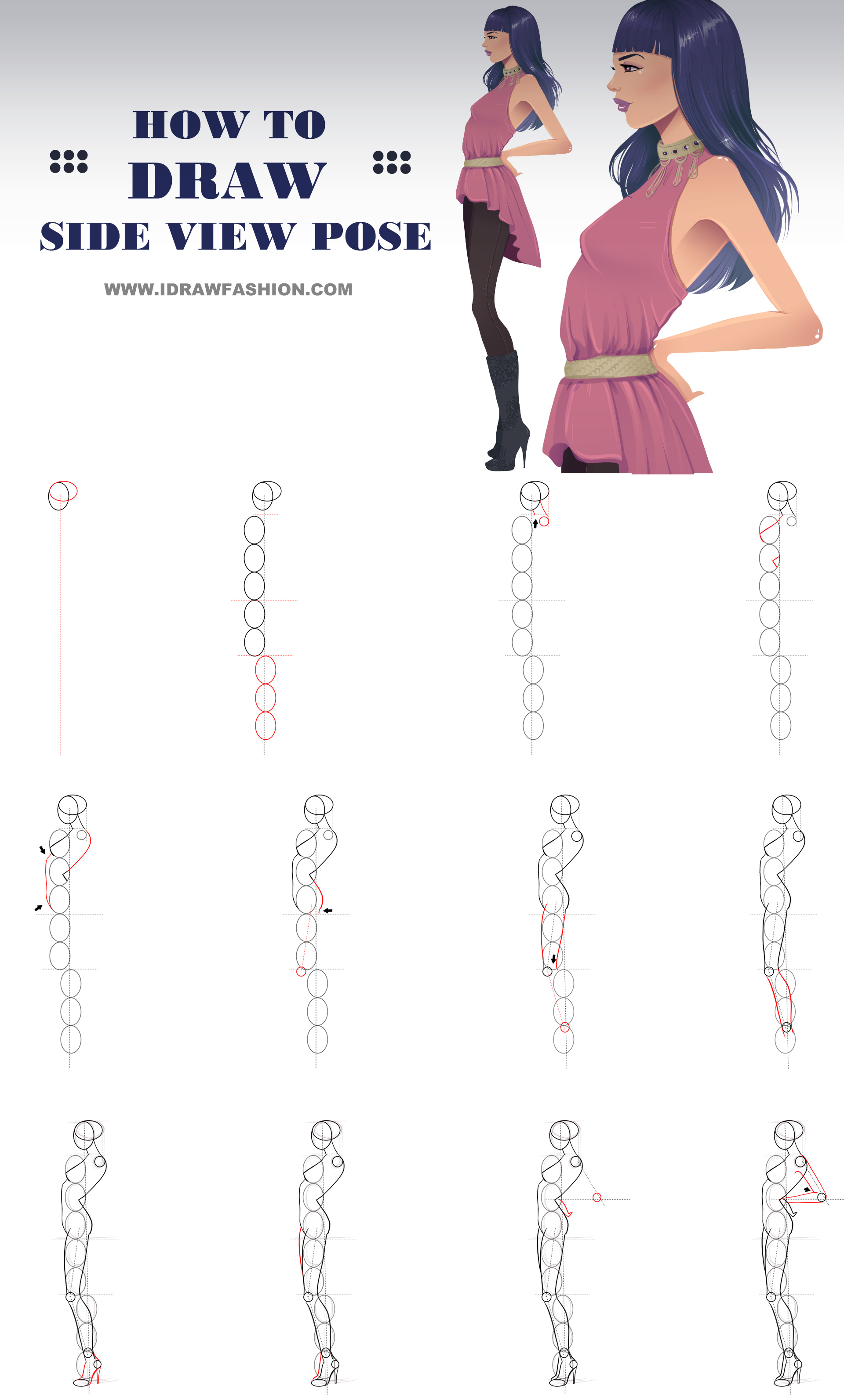 1920x3187 How To Draw A Side View Model Pose In Fashion Sketches Httpwww