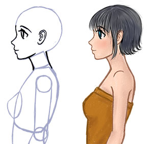 300x282 How To Draw Anime Side View