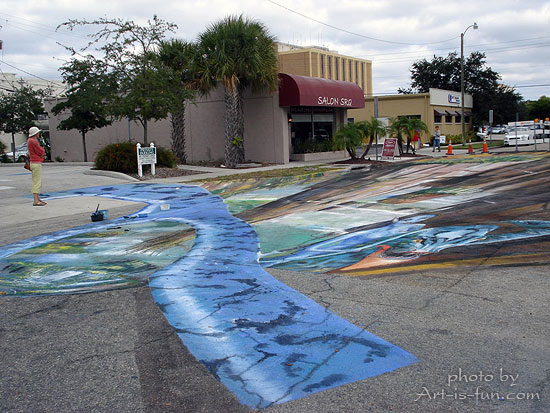 550x413 Sidewalk Chalk Drawings 3d Pavement Art And Anamorphic Street