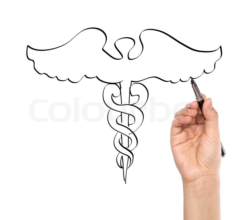 800x707 Hand Draw Medical Background With Caduceus Medical Symbol Stock