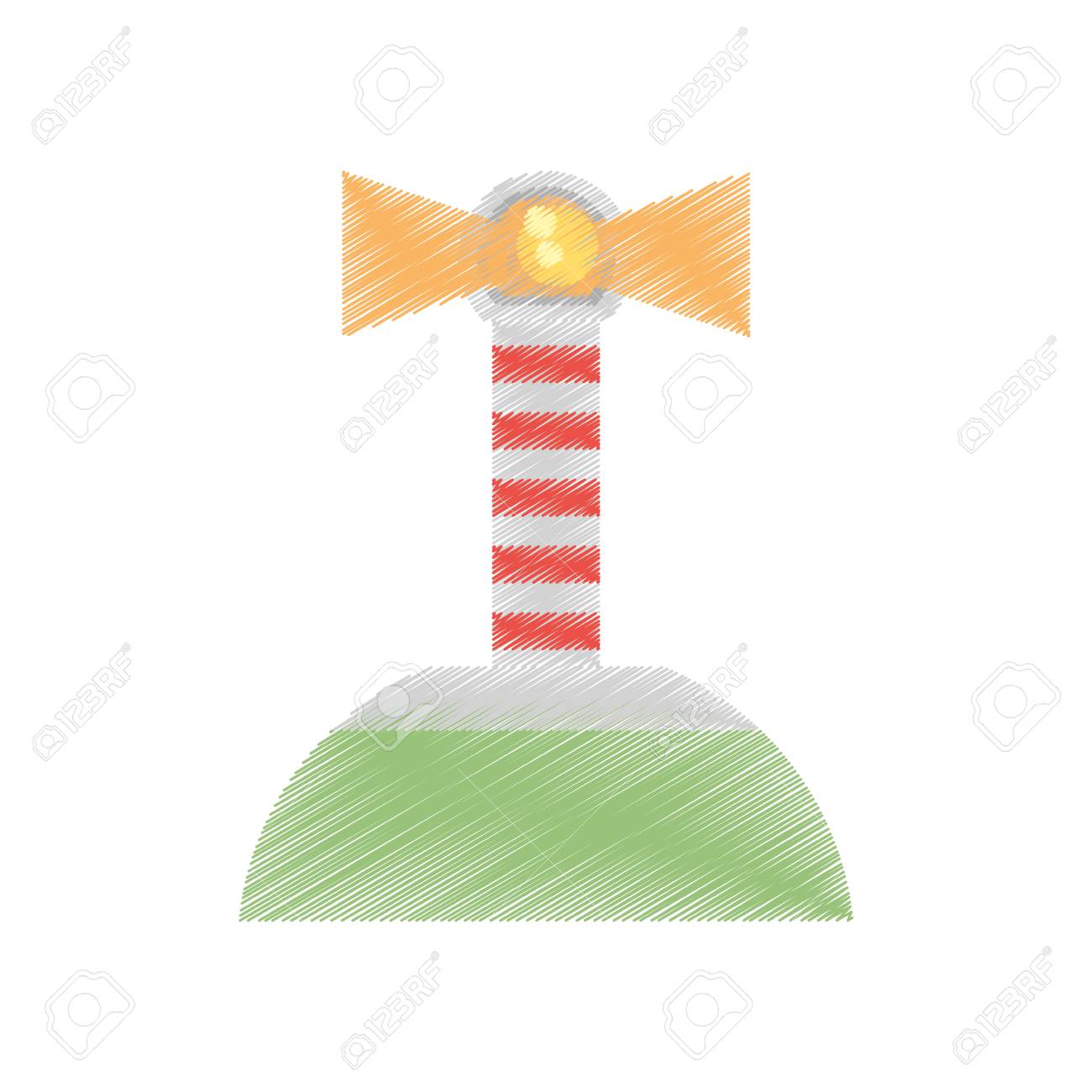 1300x1300 Drawing Lighthouse Island Sea Navigation Signal Vector