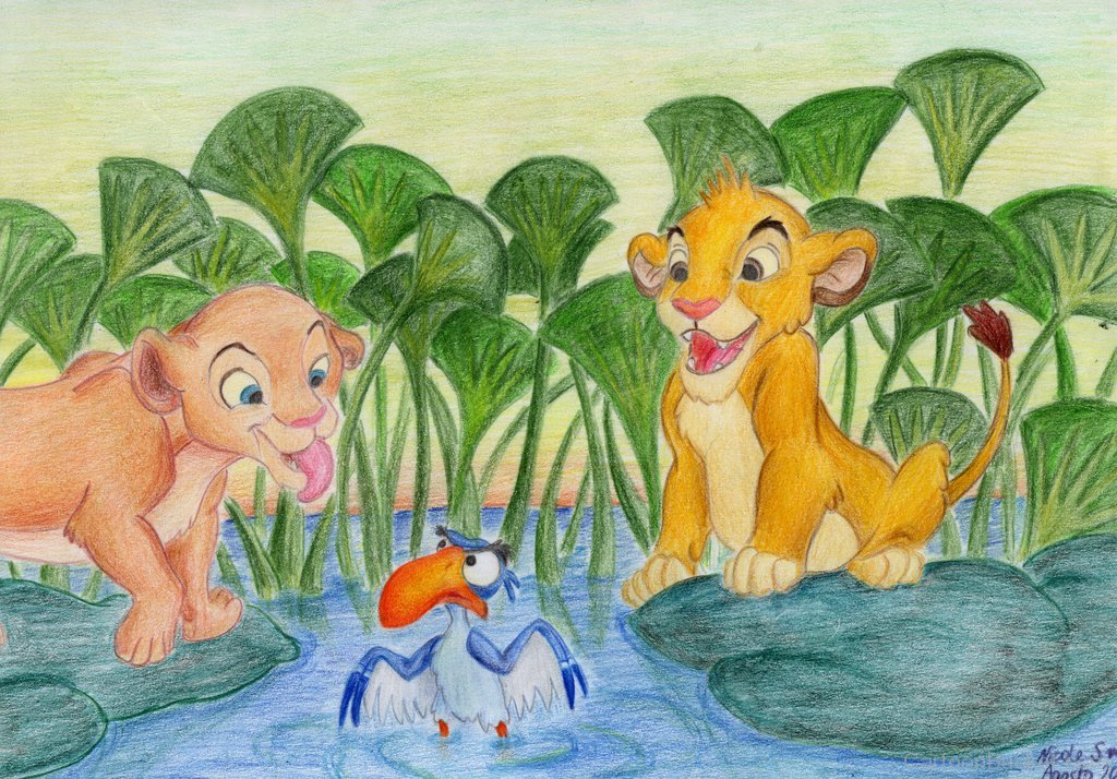 1024x714 Of Simba,zazu And Nala