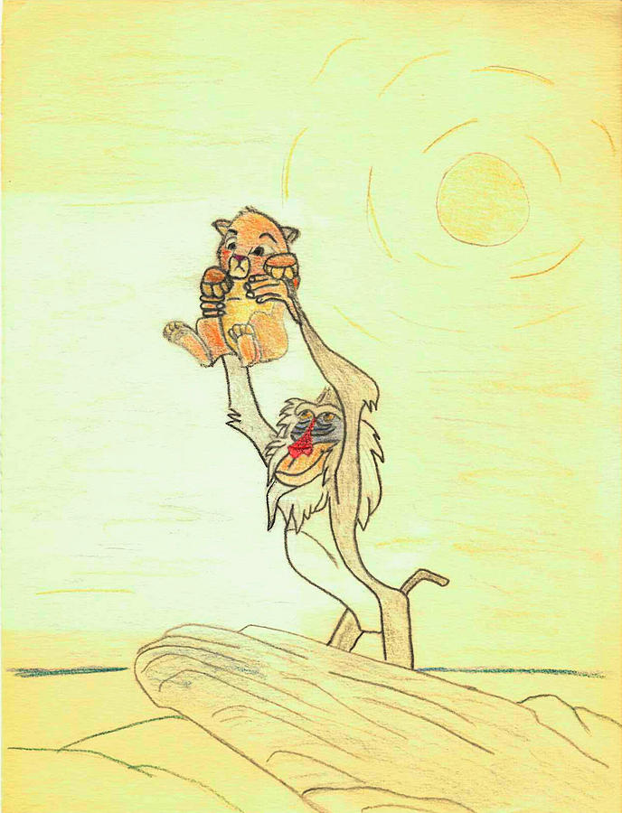 688x900 The Presentation Of Simba From Walt Disney's The Lion King Drawing