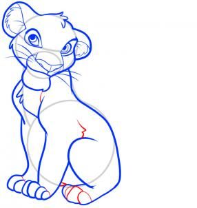 286x302 How To Draw Simba, Lion King Step 7 How To Draw