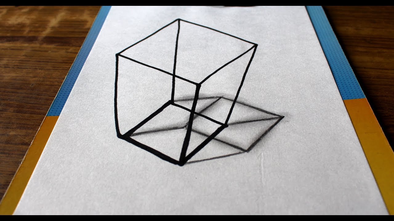 1280x720 3d Drawing A Simple Cube