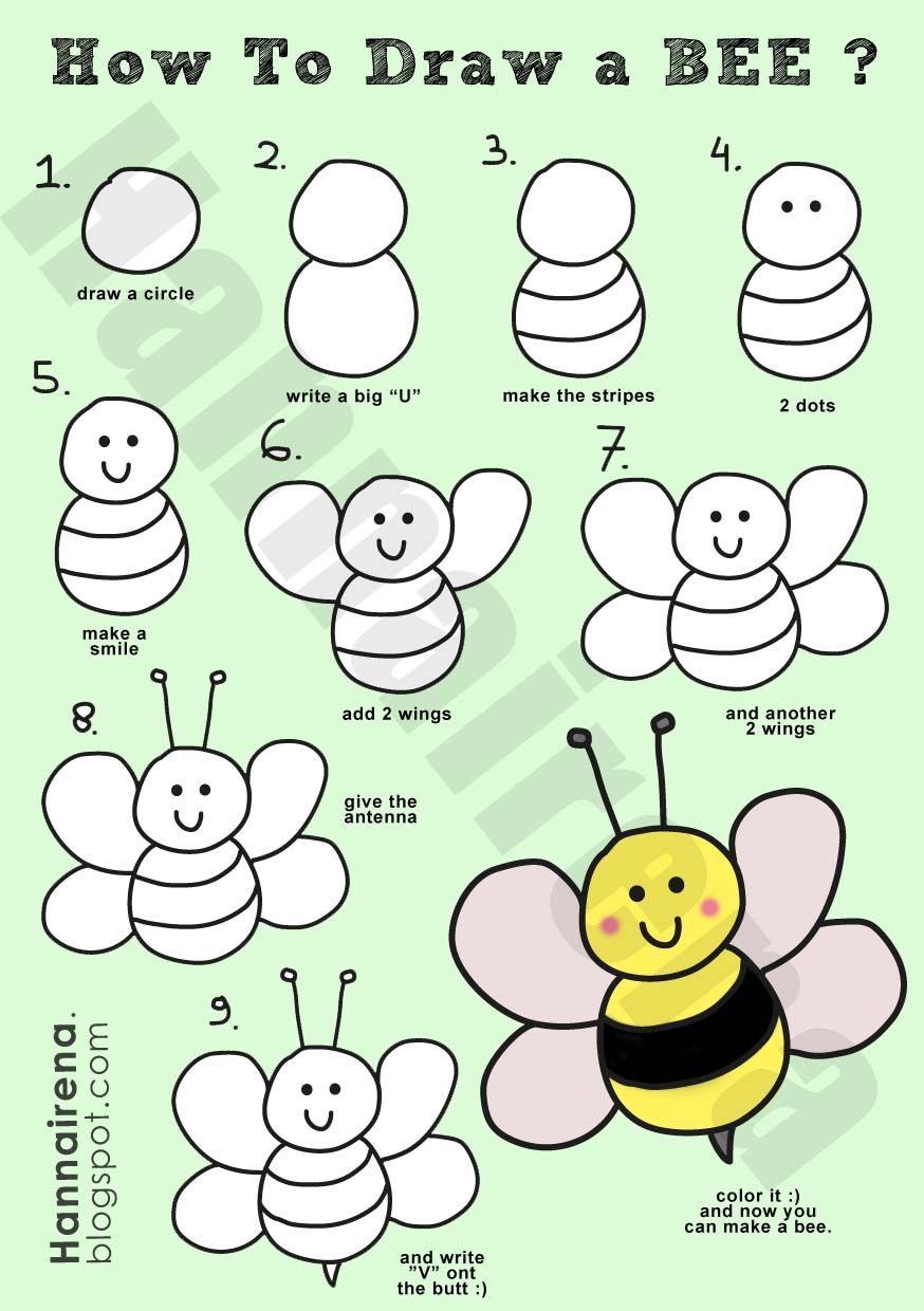 874x1240 How Draw A Simple Bee How to draw a bee.jpg Art How