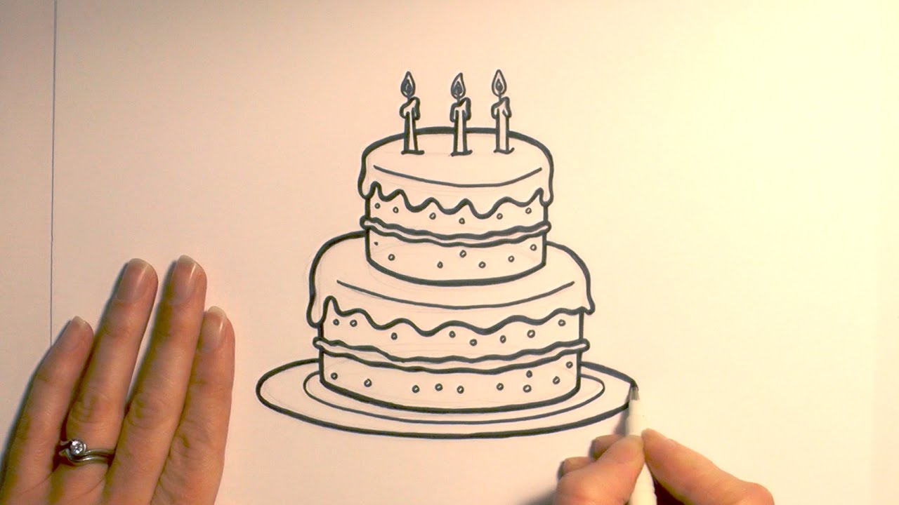 1280x720 How To Draw A Birthday Cake