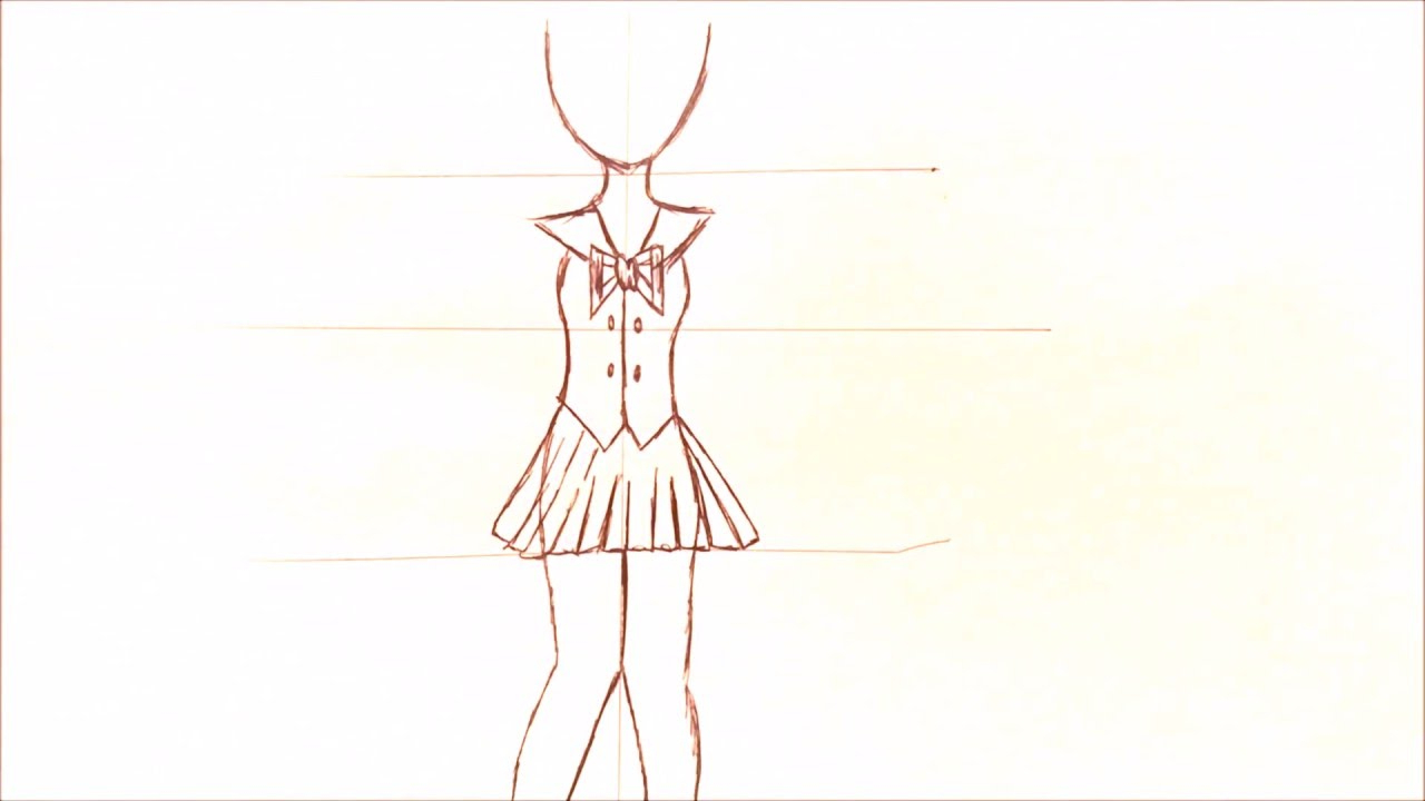 1280x720 Simple Anime Drawings Whole Body Drawing A Basic Full Body Anime