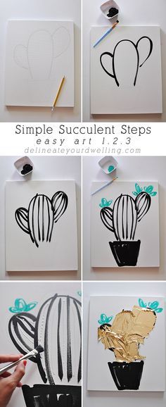 236x578 Tips To Draw And Paint Easy And Simple Succulent Artwork Easy