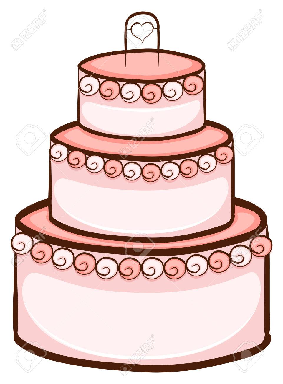 961x1300 Illustration Of A Simple Drawing Of A Wedding Cake On A White