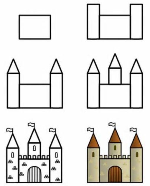 509x633 How To Draw A Simple Castle How To Draw Castles