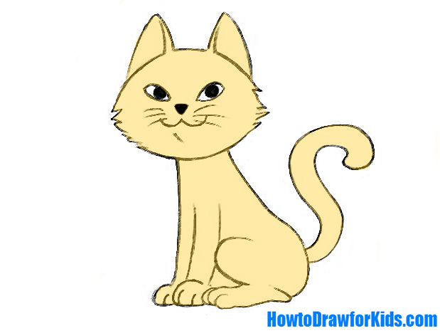 619x468 How To Draw A Cat For Kids Howtodrawforkids