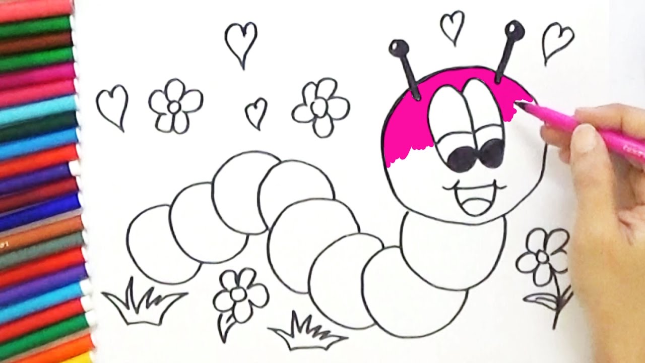 1280x720 How To Draw A Cute Caterpillar