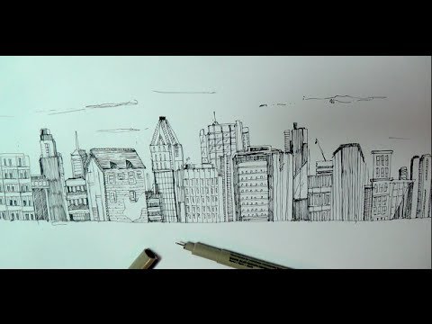 480x360 How To Draw A Panoramic City Skyline Or Cityscape With Buildings