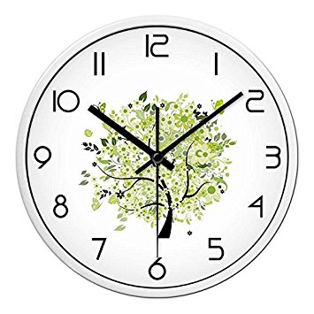 355x355 Ling @ Wall Clock Drawing Creative Bedroom Mute Round And Modern