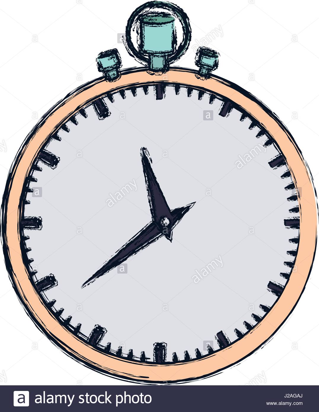 1077x1390 Hand Drawing Color Graphic Of Simple Stopwatch Stock Vector Art