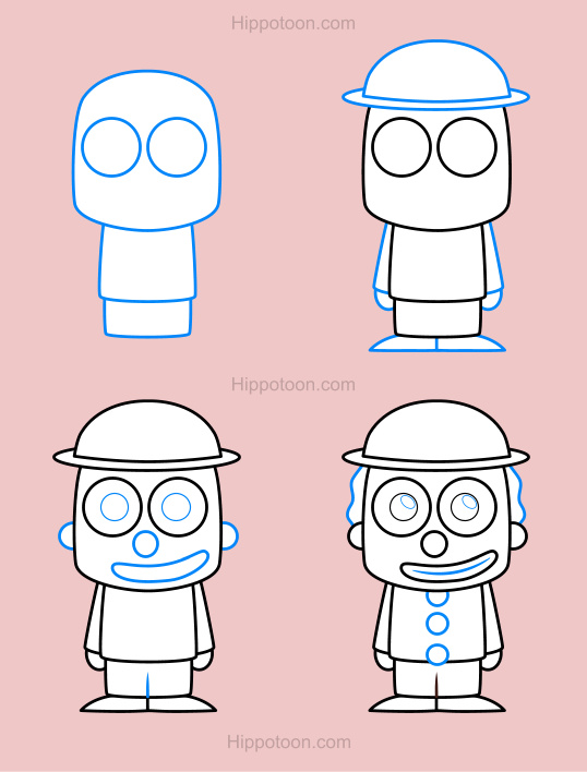 538x708 Simple Drawing Lesson On How To Draw A Cartoon Clown. Art