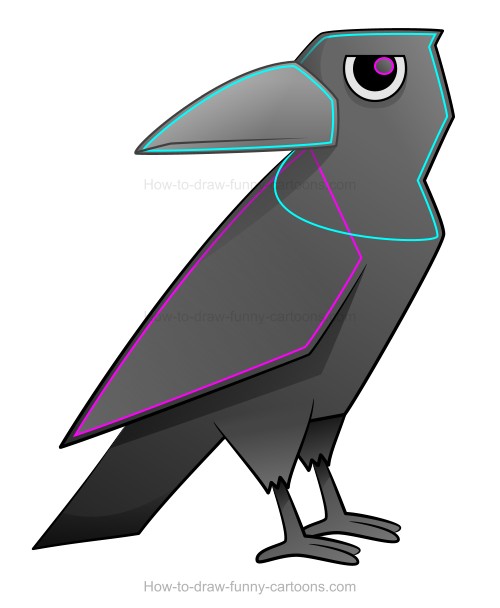 500x608 To Draw A Cartoon Crow