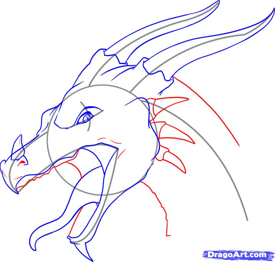 Simple Dragon Head Drawing at GetDrawings | Free download
