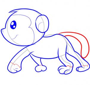 302x284 How To Draw How To Draw A Monkey For Kids