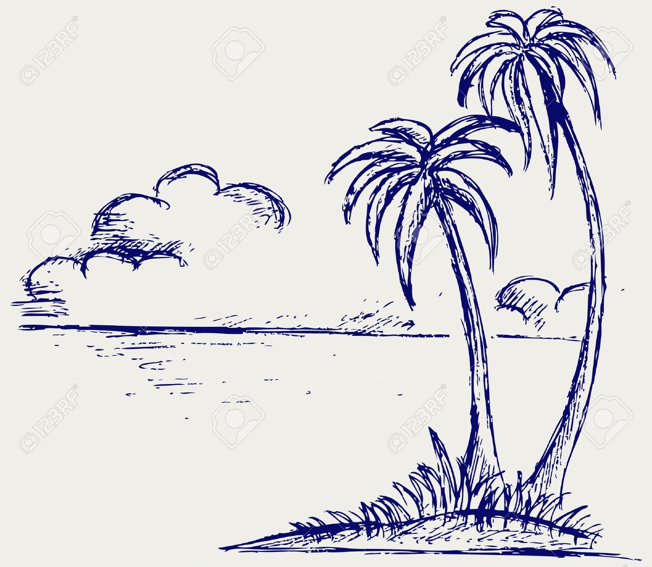 1300x1131 Simple Drawing Of A Palm Tree Simple Line Drawing Stock Photos