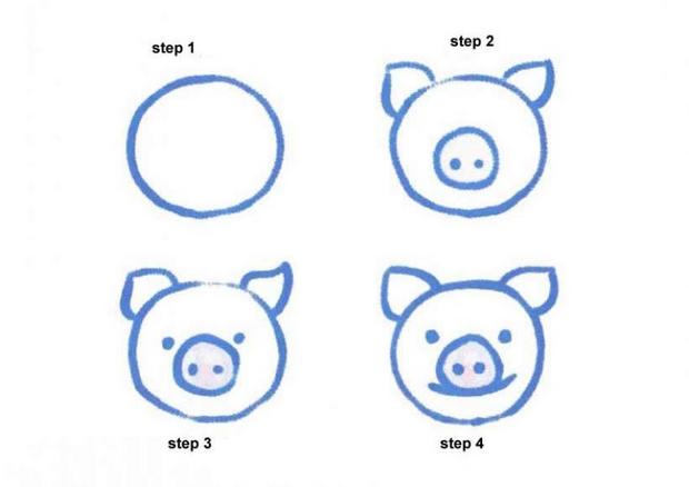 620x438 How To Draw A Pig Kid Play Drawings, Drawing