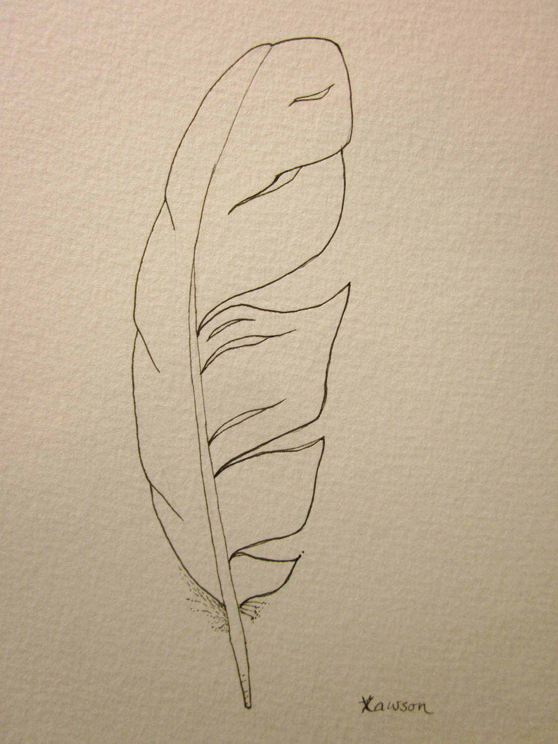 1125x1500 Simple Drawing Of A Feather Original Ink Feather Drawing ~ 2 Sea