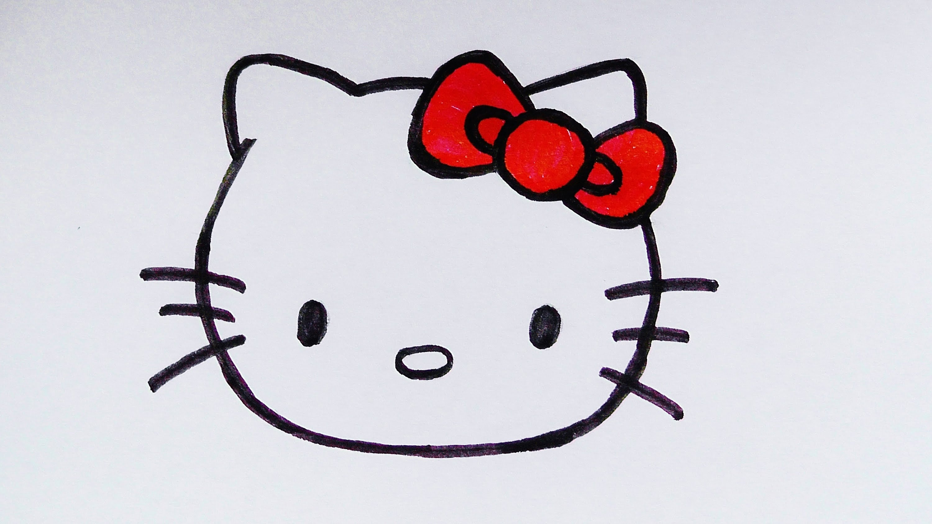 3000x1688 Simple Cat Face Drawing How To Draw A Hello Kitty Face