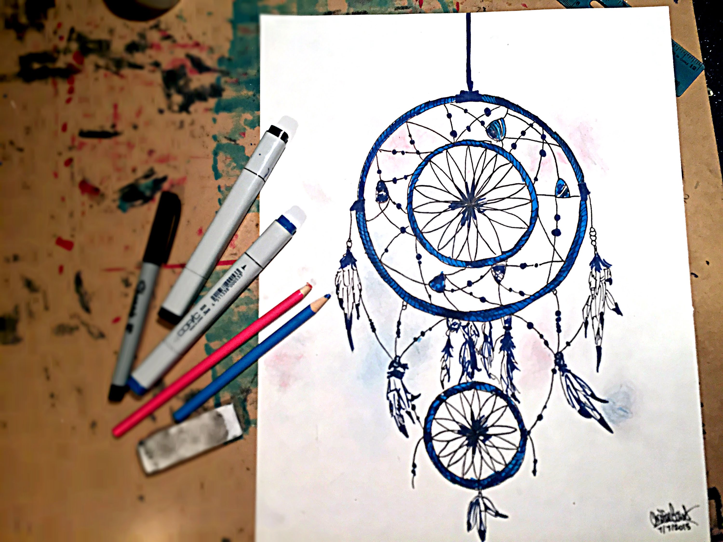 Simple Dreamcatcher Drawing at GetDrawings | Free download