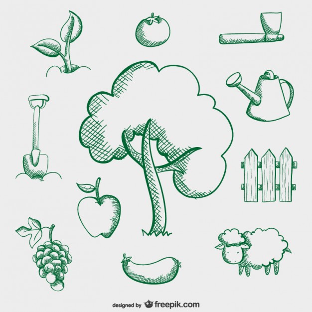 626x626 Farm Simple Drawings Vector Free Download