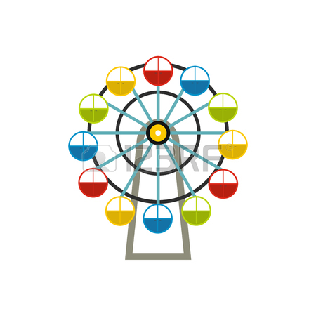 450x450 Ferris Wheel Icon In Outline Style On A White Background Vector