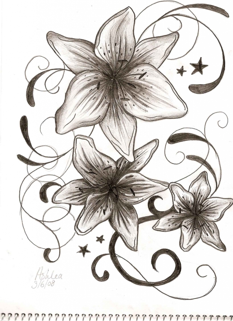 742x1024 Simple Flower Designs For Pencil Drawing Flower Drawing In Pencil